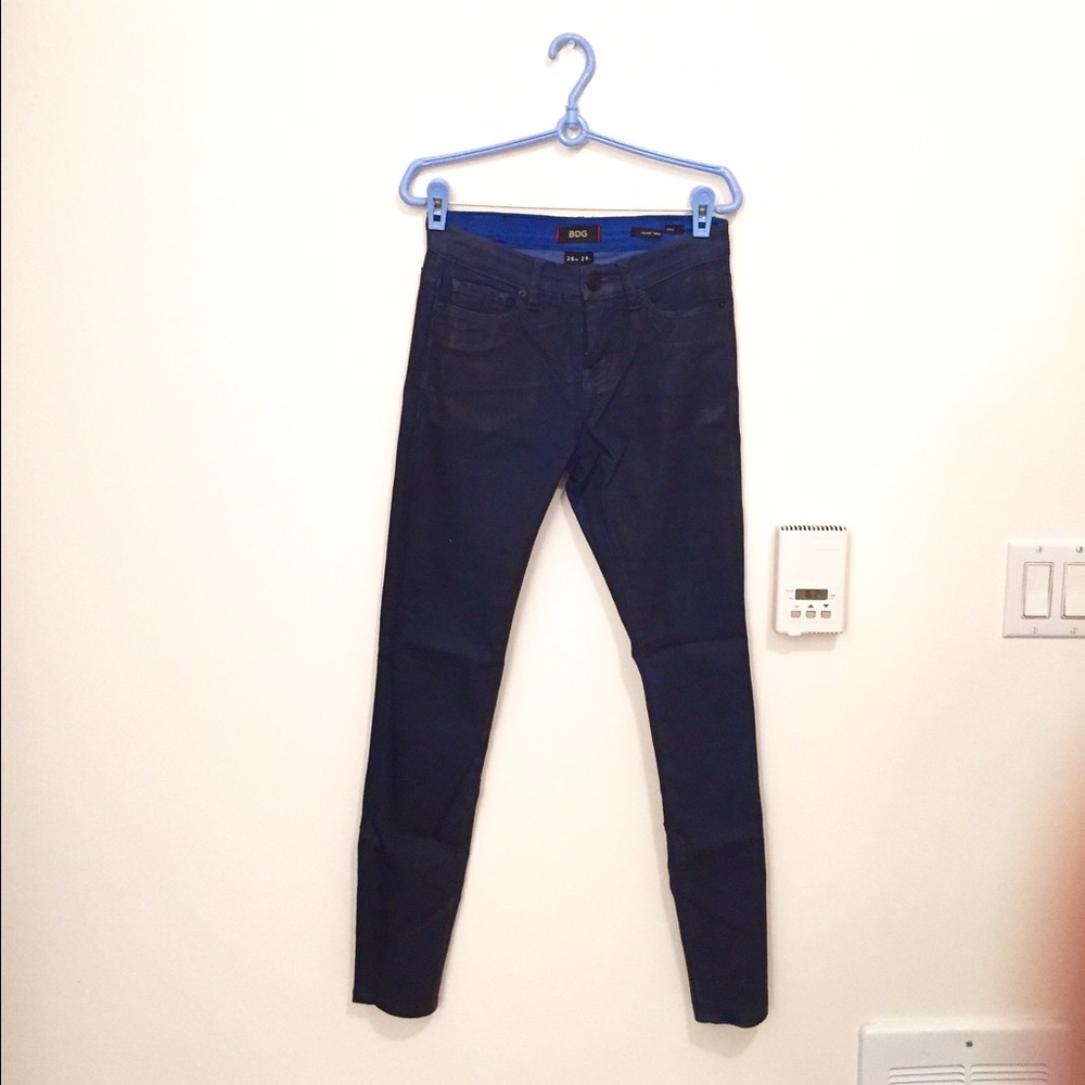 Coated navy blue BDG jeans